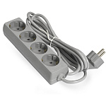 Картинка Удлинитель ExeGate ECE-4-3G, 4 розетки, 3 м (серый) (EX285814RUS)