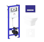 Картинка Унитаз Lavinia Boho Relfix Bristol Rimless 6 в 1 75110207 (фиолетовый стекло)