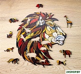 Лев в деревянной упаковке