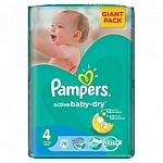 Картинка Подгузники Pampers Active Baby-Dry 4 (7-14 кг) 76 шт