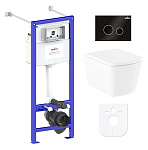 Картинка Унитаз Lavinia Boho Relfix Aveo Rimless 6 в 1 77050216 (черное стекло)