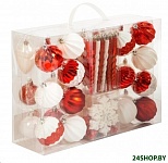 Картинка Набор ёлочных шаров Winter Glade 90251G309 (51 шт, красный/белый)
