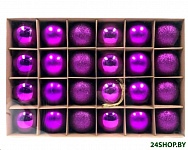 Картинка Набор ёлочных шаров Winter Glade 6024G005 (24 шт, фиолетовый)