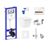 Картинка Унитаз Lavinia Boho Relfix One Rimless 10 в 1 75110574 белый/светлое дерево пластик