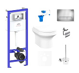 Картинка Унитаз Lavinia Boho Relfix Grance Hill Rimless 9 в 1 75110410 (хром пластик)