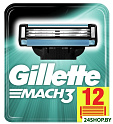 Сменные кассеты для бритья Gillette Mach3 (12 шт)