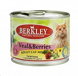 Картинка Консервированный корм для кошек Berkley телятина с лесными ягодами (200 г)
