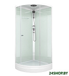 Картинка Душевая кабина Domani-Spa Simple 99 (белые стенки, прозрачное стекло)