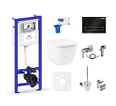 Картинка Унитаз Lavinia Boho Relfix One 10 в 1 75110510 (черный/золотистый пластик)