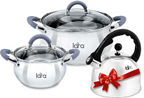 Картинка Набор кастрюль LARA Bell LR02-103