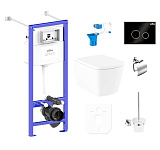 Картинка Унитаз Lavinia Boho Relfix Aveo Rimless 9 в 1 97020192 (черное стекло)