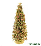 Картинка Елочка настольная Erbis Choinka Rattan CH 0.45 м (с красными ягодами и звездой)