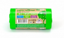 MirPack PURE ECOLOGY Мешки для мусора, ПВД, 30 мкм, зеленые, 50*60 см, 30 л, 20 шт