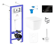 Картинка Унитаз Lavinia Boho Relfix Aveo Rimless 9 в 1 97020184 (черный пластик)