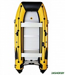 Картинка Надувная лодка Polar Bird Merlin PB-320M ПБ28 стеклокомпозит (черный/желтый)