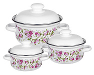 Картинка Набор кастрюль Лысьвенские эмали Китайская роза [С-124АП2/4]