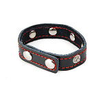 Кожаная утяжка на пенис с кнопками