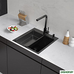 Eco AR мойка 450*500, коландер G, дозатор Black Decor