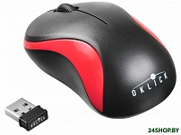 Картинка Мышь OKLICK 605SW (черный/красный)
