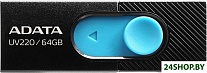 Картинка USB Flash A-Data UV220 64GB (черный/голубой)