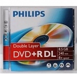 Картинка Диск DVD-R PHILIPS 8.5Gb 2.4-8x Jewel Case (1шт)