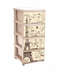 Картинка Комод Алеана С декором на 4 ящика (кремовый, Париж)