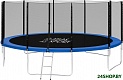Батут ATLAS SPORT 465 см - 15ft Basic (с лестницей, внешняя сетка, синий)