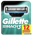 Картинка Сменные кассеты для бритья Gillette Mach3 (12 шт)